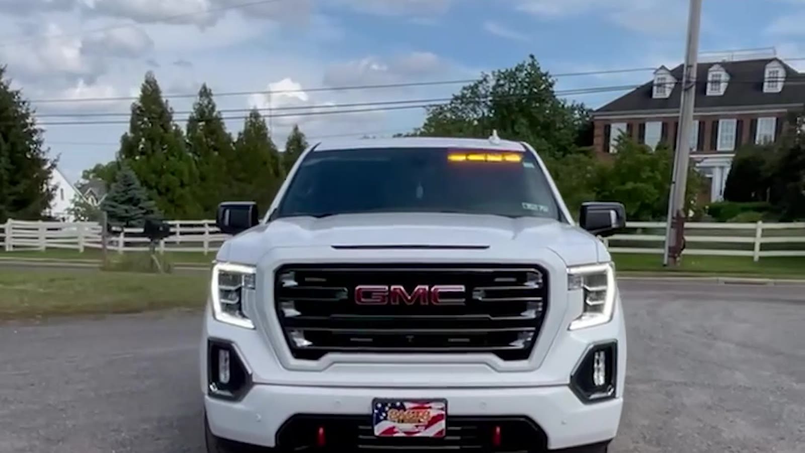 Head-on front view with the interior deck light bar active