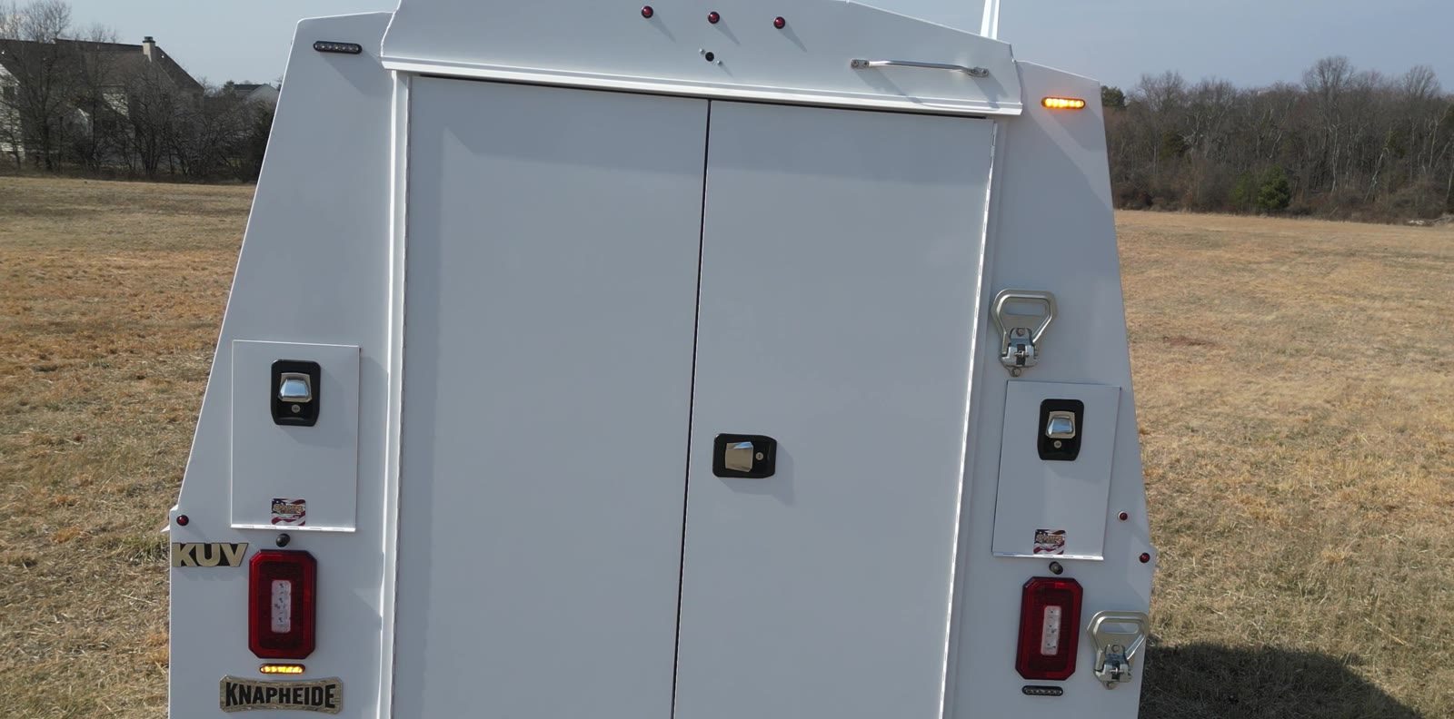 Rear of the service body with amber and stop lighting