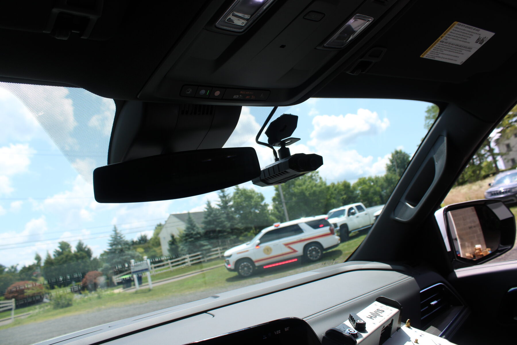 Windshield-mounted in-car camera
